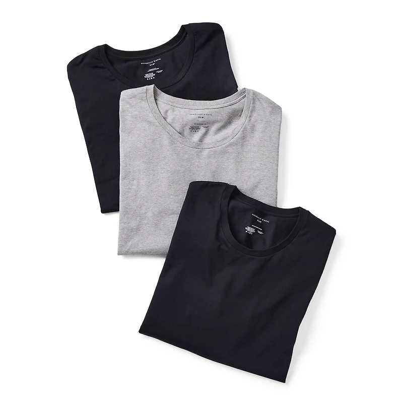Shaquille O'Neal XLG™ Activated Cooling Mens 3 Pack Short Sleeve Crew Neck T-Shirt Big