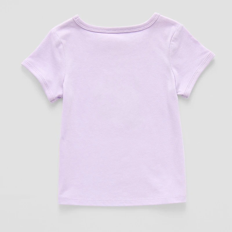 Okie Dokie Toddler & Little Girls U Neck Short Sleeve Regular Fit Graphic T-Shirt