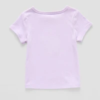 Okie Dokie Toddler & Little Girls U Neck Short Sleeve Regular Fit Graphic T-Shirt