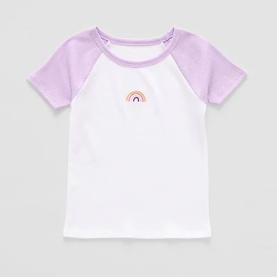 Okie Dokie Toddler & Little Girls Crew Neck Short Sleeve Regular Fit Graphic T-Shirt