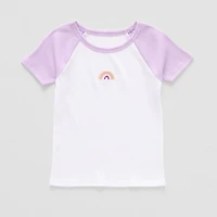 Okie Dokie Toddler & Little Girls Crew Neck Short Sleeve Regular Fit Graphic T-Shirt