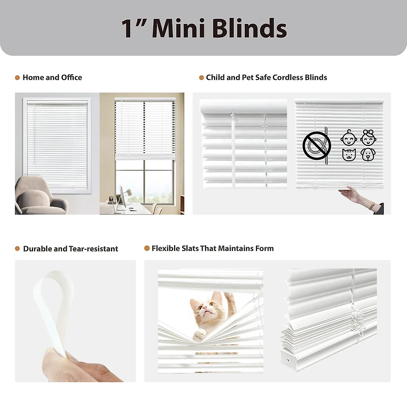 Eco Estates 1" Room Darkening Cordless Mini Blind