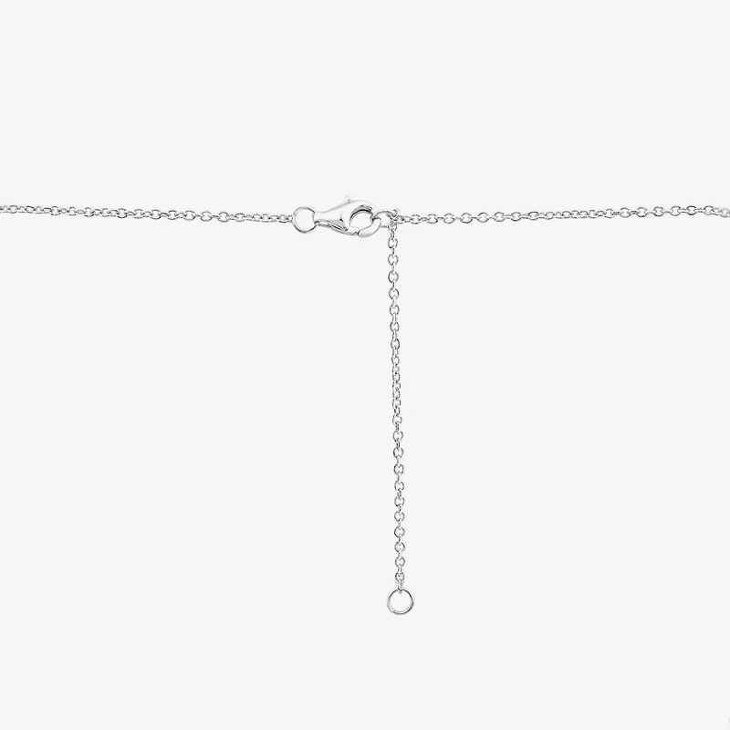 (I1/H) White Diamond Sterling Silver 18 Inch Tennis Necklace