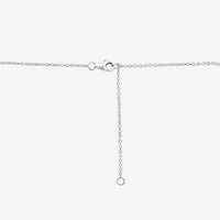 (I1/H) White Diamond Sterling Silver 18 Inch Tennis Necklace