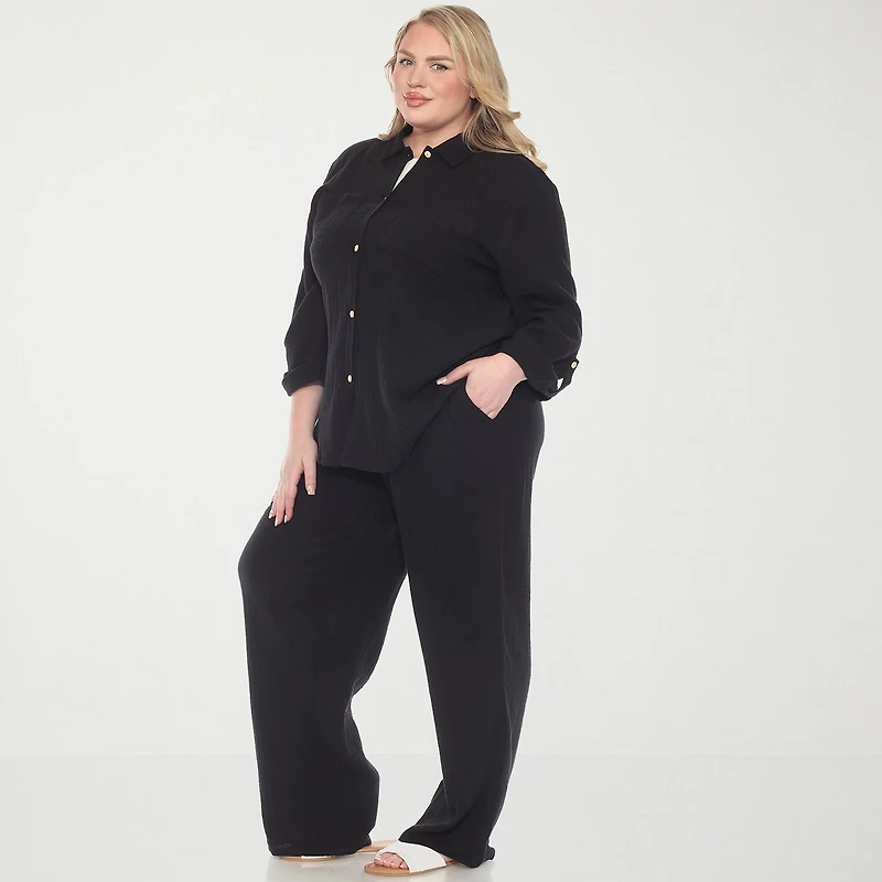 White Mark 2-pc. Pant Set-Plus