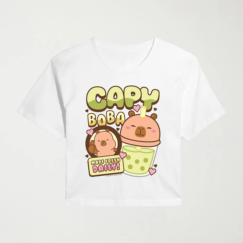 Womens Juniors Crew Neck Short Sleeve Regular Fit Graphic T-Shirt