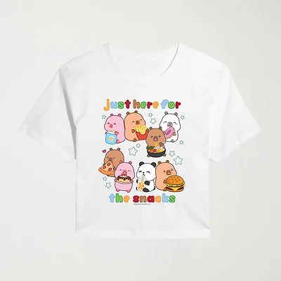 Womens Juniors Crew Neck Short Sleeve Regular Fit Graphic T-Shirt