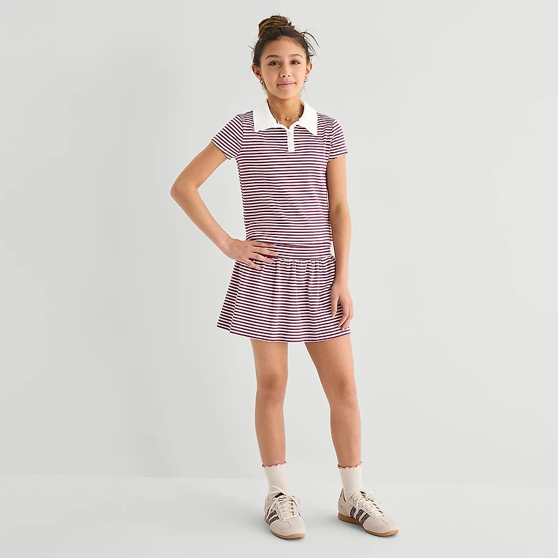 Eyeshadow Big Kid Girls Short Sleeve Regular Fit Polo Shirt