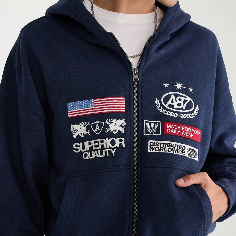 AEROPOSTALE Mens Long Sleeve Fleece Zipper Hoodie