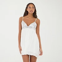 Forever 21 Womens Juniors V Neck Sleeveless Babydoll Dress