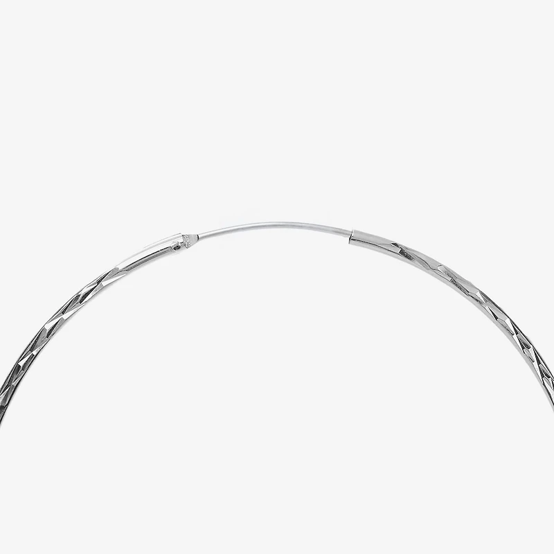 Womens Sterling Silver 60mm Hoop Earrings