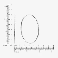 Womens Sterling Silver 60mm Hoop Earrings
