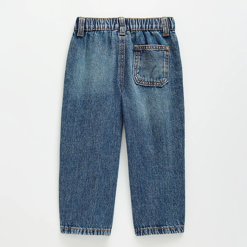Okie Dokie Toddler & Little Boys Adjustable Waist Barrel Leg Jean