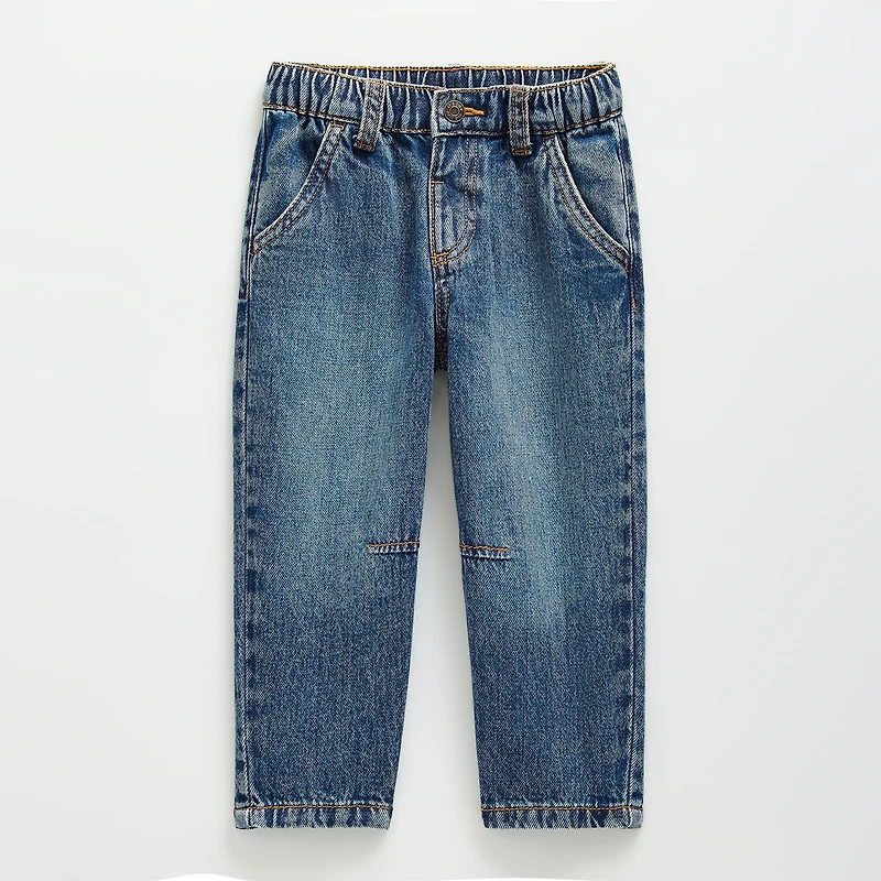 Okie Dokie Toddler & Little Boys Adjustable Waist Barrel Leg Jean