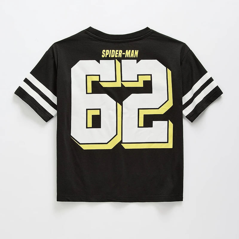 Disney Collection Boys Crew Neck Marvel Spiderman Short Sleeve Jersey