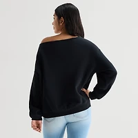 Game Day Fleece Womens Juniors Crew Neck Long Sleeve Sweatshirt
