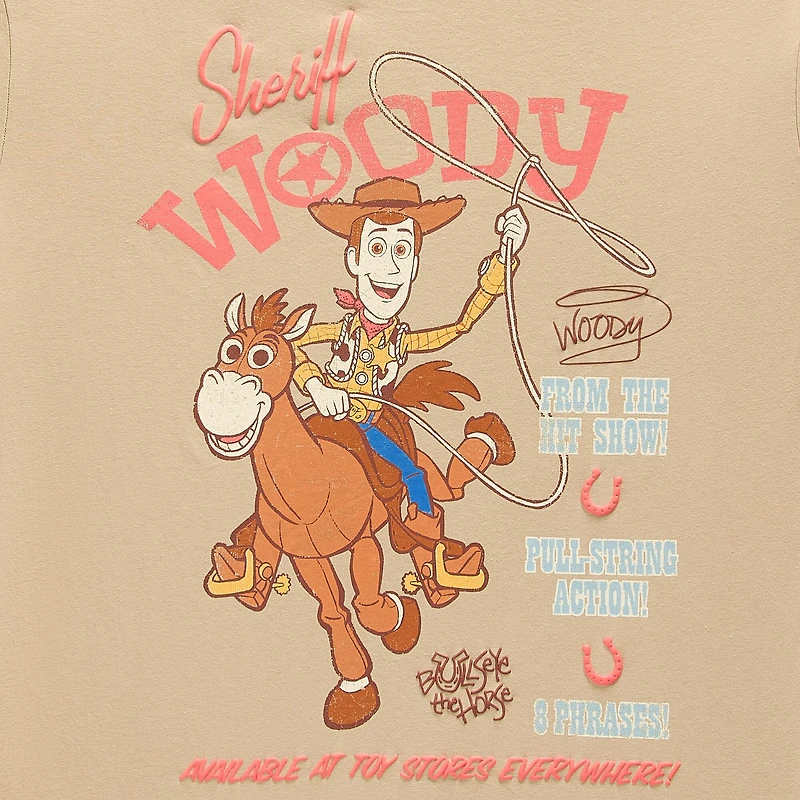 Boyfriend Tee Womens Juniors Crew Neck Short Sleeve Loose Fit Toy Story Woody Graphic T-Shirt