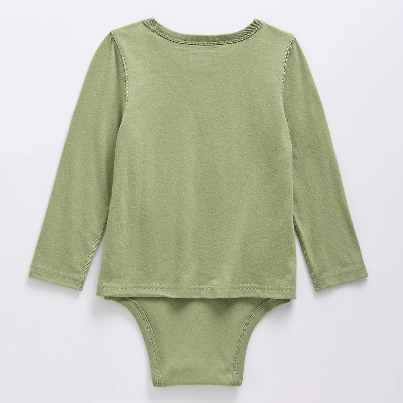 Okie Dokie Toddler Boys Hidden Access Opening Sensory Friendly Adaptive Crew Neck Long Sleeve Bodysuit