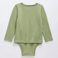 Okie Dokie Toddler Boys Hidden Access Opening Sensory Friendly Adaptive Crew Neck Long Sleeve Bodysuit