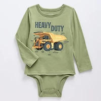 Okie Dokie Toddler Boys Hidden Access Opening Sensory Friendly Adaptive Crew Neck Long Sleeve Bodysuit