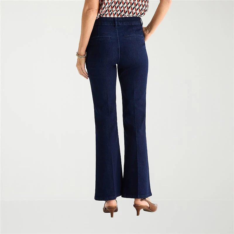 Liz Claiborne Womens Tall Mid Rise Flare Leg Jean