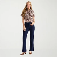 Liz Claiborne Womens Tall Mid Rise Flare Leg Jean