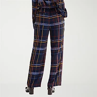 Liz Claiborne Womens Tall Wide Leg Mid Rise Pull-On Pant