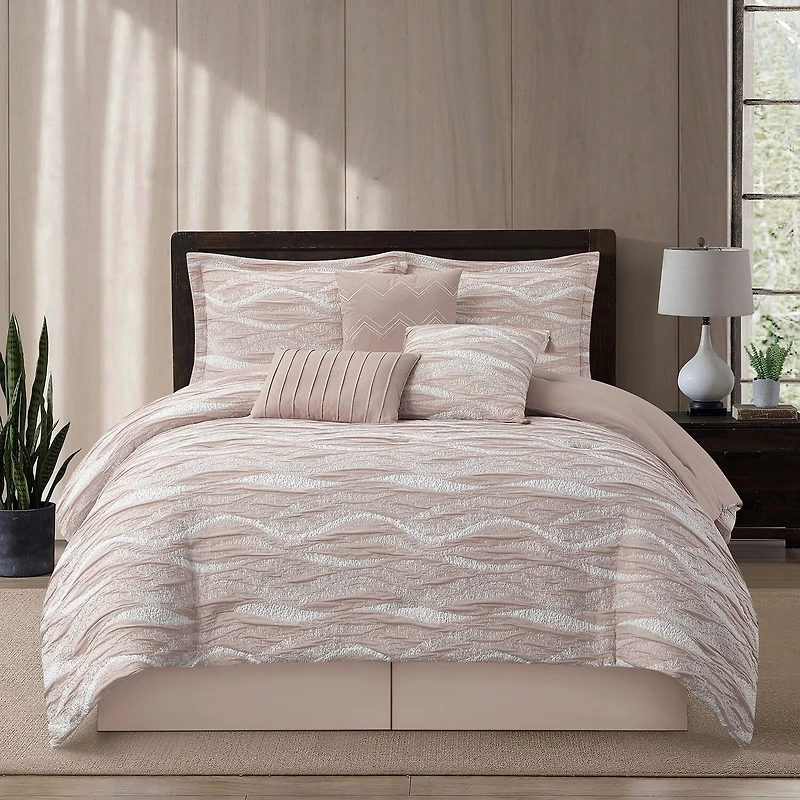 Stratford Park Lessia Geometric 7-pc. Easy Care Comforter Set