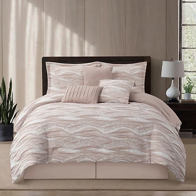 Stratford Park Lessia Geometric 7-pc. Easy Care Comforter Set