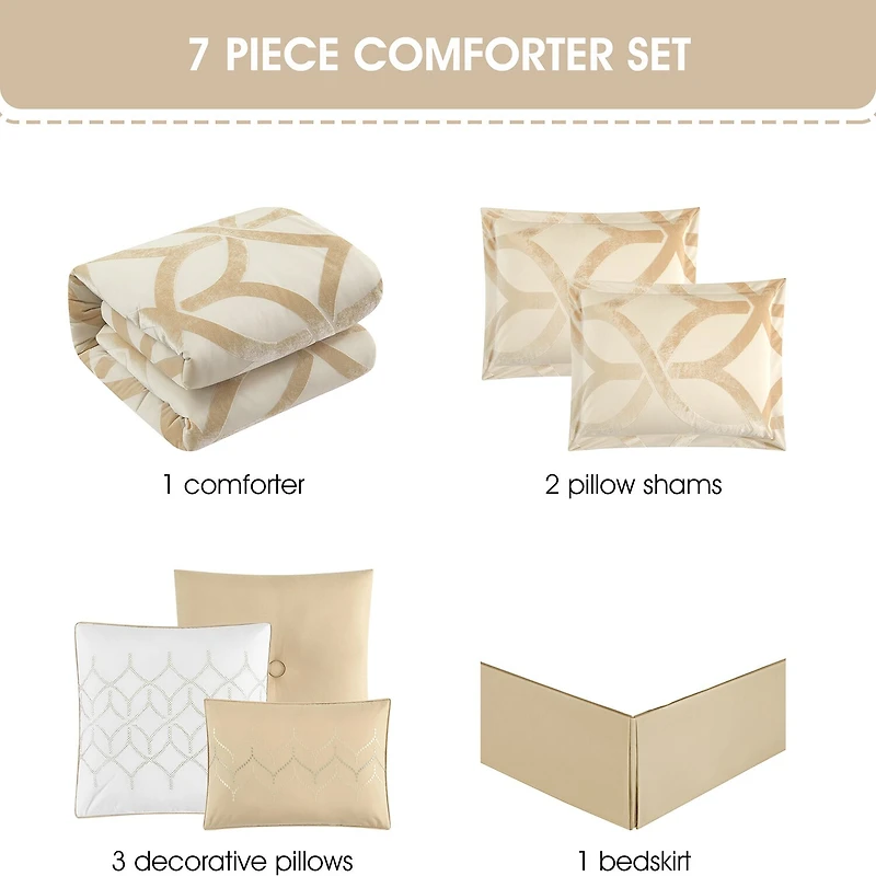 Stratford Park Katia Geometric 7-pc. Easy Care Comforter Set