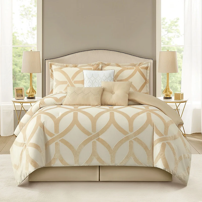 Stratford Park Katia Geometric 7-pc. Easy Care Comforter Set