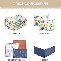 Stratford Park Asyna Floral 7-pc. Easy Care Comforter Set