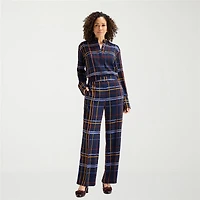Liz Claiborne Womens Wide Leg Mid Rise Pull-On Pant