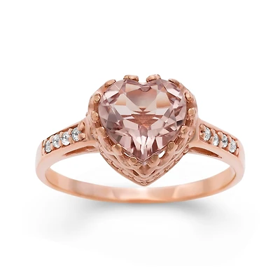 Simulated Morganite Sterling Silver Ring