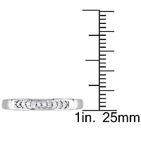 Womens 2MM 1/10 CT. T.W. Natural White Diamond Sterling Silver Wedding Band