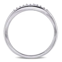 Womens 2MM 1/10 CT. T.W. Natural White Diamond Sterling Silver Wedding Band