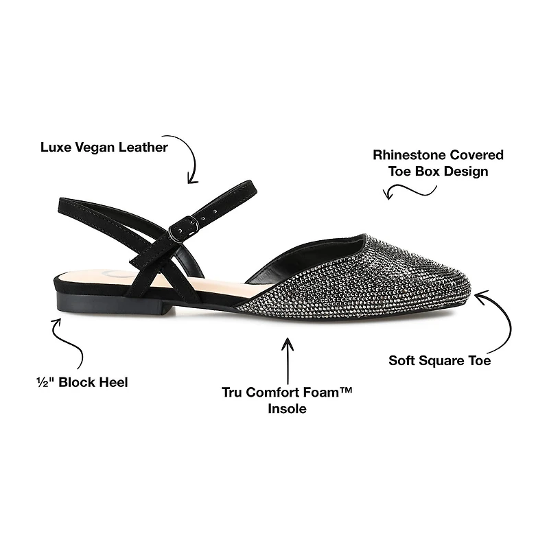 Journee Collection Nysha Womens Square Ballet Flats