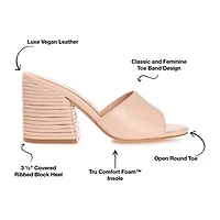 Journee Collection Leslee Womens Round Open Toe Block Heel Pumps