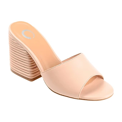 Journee Collection Leslee Womens Round Open Toe Block Heel Pumps