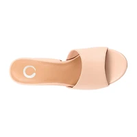 Journee Collection Leslee Womens Round Open Toe Block Heel Pumps