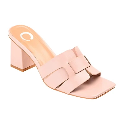 Journee Collection Renatta Womens Round Open Toe Block Heel Pumps