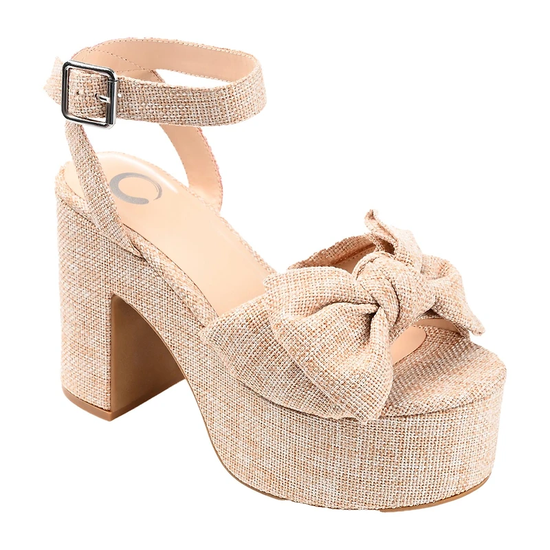 Journee Collection Zenni Womens Round Open Toe Block Heel Pumps