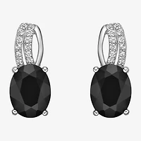 Womens Genuine Black Onyx Sterling Silver Drop Earrings