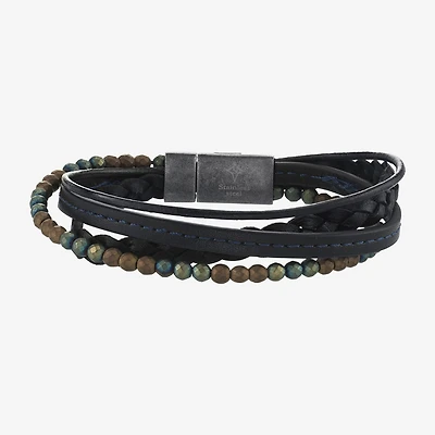 Mens Stainless Steel Strand Bracelet