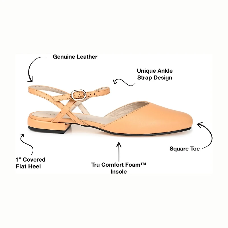 Journee Signature Amannda Womens Square Closed Toe Ballet Flats