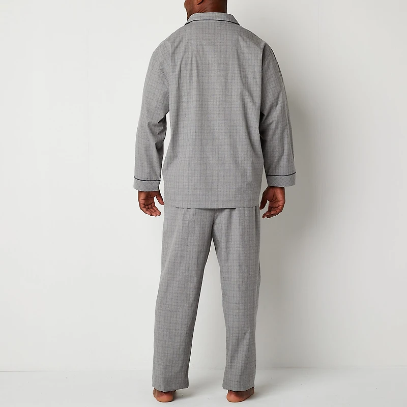 Stafford Modal Mens Long Sleeve 2-pc. Big Pajama Set
