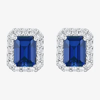 3/8 CT. T.W. Lab Created Blue Sapphire 10K Gold 10.1mm Stud Earrings