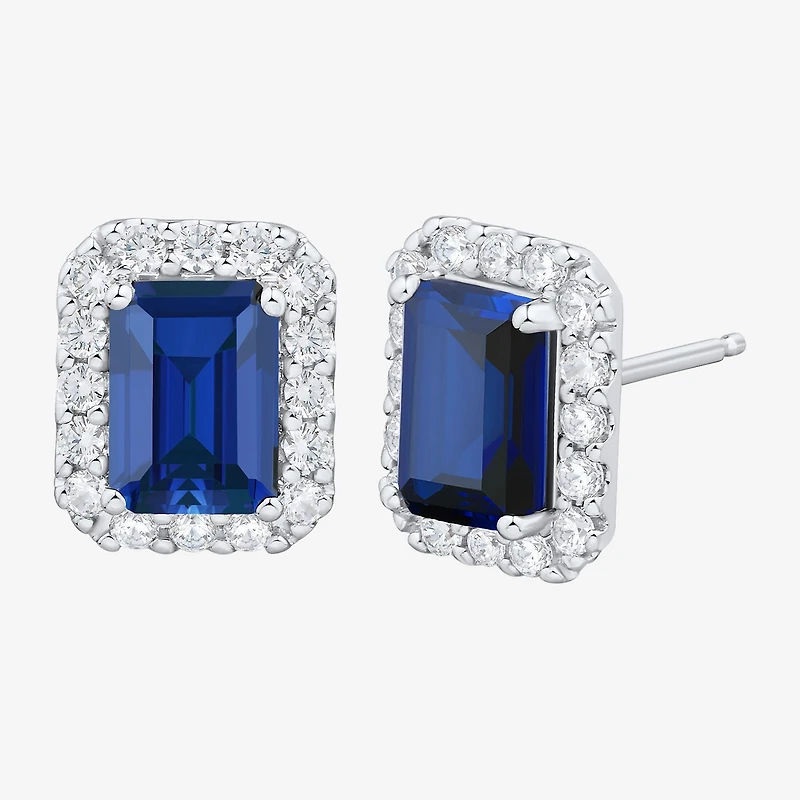 3/8 CT. T.W. Lab Created Blue Sapphire 10K Gold 10.1mm Stud Earrings