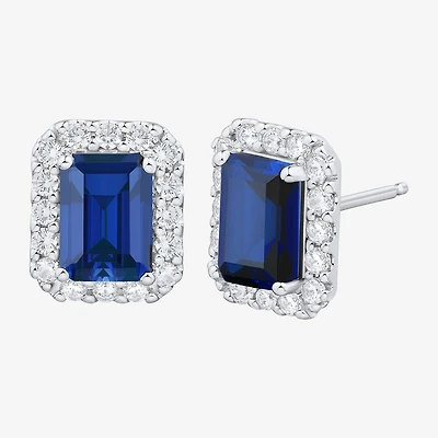 3/8 CT. T.W. Lab Created Blue Sapphire 10K Gold 10.1mm Stud Earrings