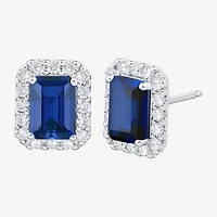 3/8 CT. T.W. Lab Created Blue Sapphire 10K Gold 10.1mm Stud Earrings